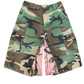 “P!NK CAMO” FLARE SHORTS